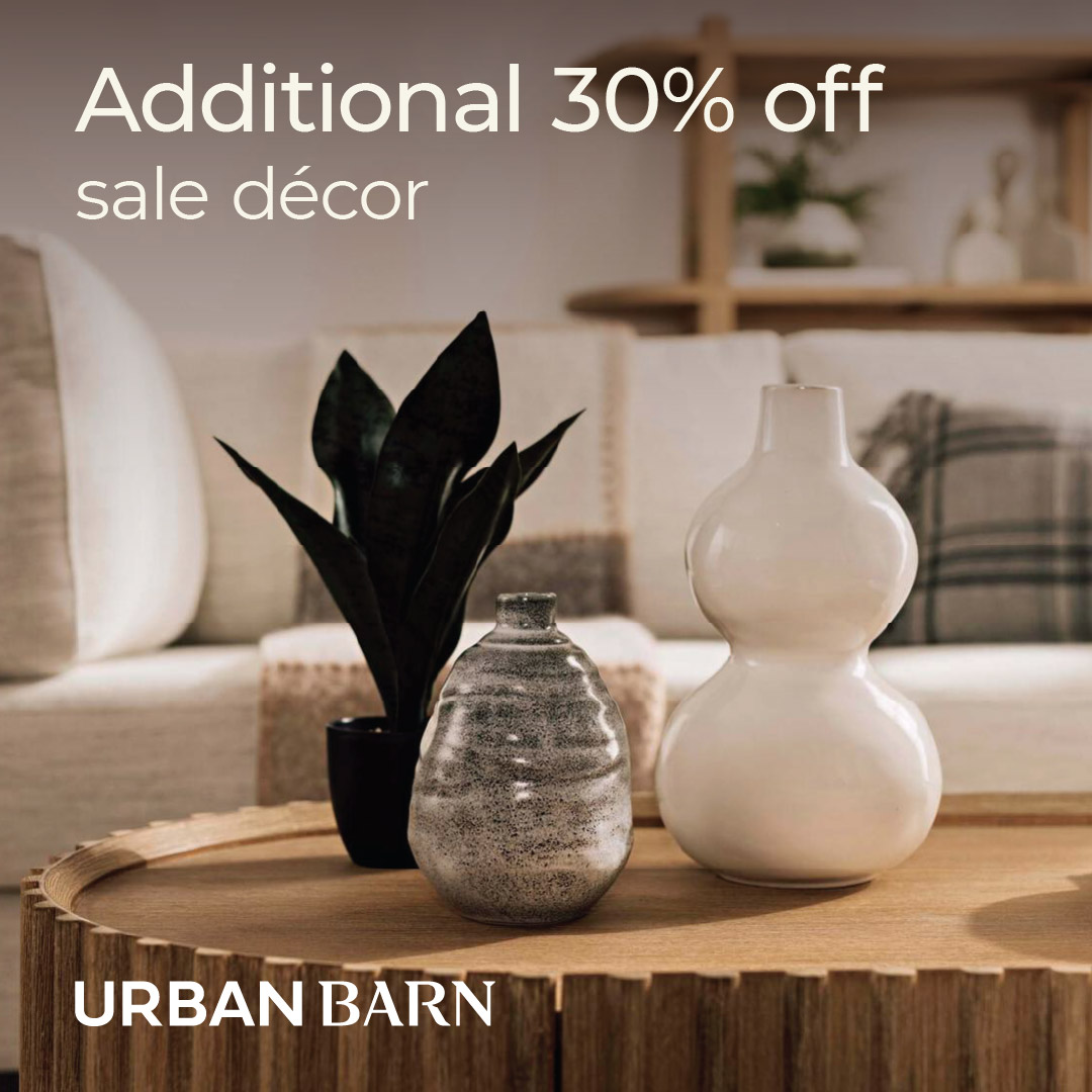 Urban Barn — Extra 30% off sale décor